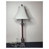 Decorative Table Lamp and P. Graham Dunn Wooden Wall Art