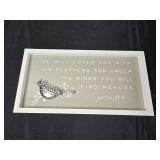 Inspirational Wall Decor Set: Clock, Plaque, and Psalm 91:4 Art