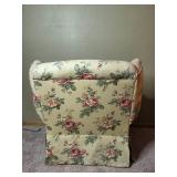 Floral Upholstered Armchair with Cushions