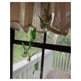 Set of 2 Hanging Wind Chimes with Glass Elements