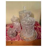 Set of VTG Crystal Glass Jars with Lids