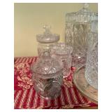 Set of VTG Crystal Glass Jars with Lids