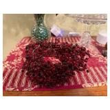 VTG Decorative Items Inc Compote, Nativity Pieces & Faux Floral Arrangement