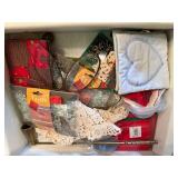 Assorted Holiday and Craft Items Including Ribbons, Lace and Beads