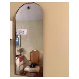 Vintage Wall Mirror with Etched Top 20" x 8"