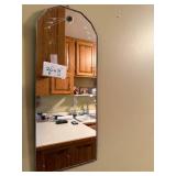 Vintage Wall Mirror with Etched Top 20" x 8"