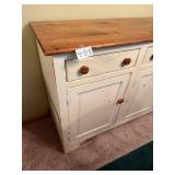 Antique Style Wooden Sideboard with Natural Wood Top