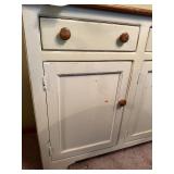 Antique Style Wooden Sideboard with Natural Wood Top