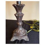 Pair of Bronze Like Table Lamps with Fabric Shades