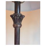 Pair of Bronze Like Table Lamps with Fabric Shades