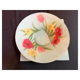 Floral Frosted Glass Bowl with Plate Set
