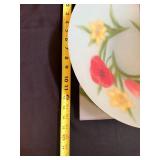 Floral Frosted Glass Bowl with Plate Set