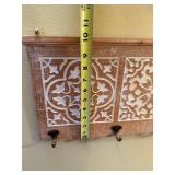 Decorative Wall Mount Washes White Cross and Hook Rack Set