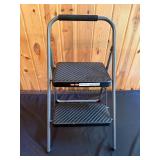 Folding Two-Step Metal Ladder with Anti-Slip Steps