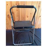 Folding Two-Step Metal Ladder with Anti-Slip Steps