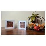 Decorative Home Decor Set with Clock, Frame, and Autumn Display