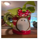 Decorative Wall Mirror with Hanging Shelf and Faux Ivy Plant