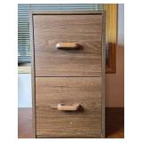 Compact Wooden Two-Drawer Filing Cabinet