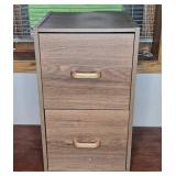 Compact Wooden Two-Drawer Filing Cabinet