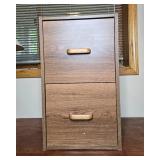 Compact Wooden Two-Drawer Filing Cabinet