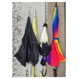 Home Decor Collection with Vintage Umbrellas and Brass Like Umbrella Stand