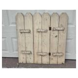 Decorative Wooden Panel and Metal Garden Shelf Set