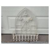 Decorative Wooden Panel and Metal Garden Shelf Set