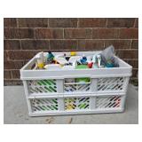 Large Collection of Cleaning Products with Assorted Spray Bottles and Cleaners - content quantities unverified