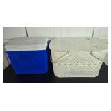 Coleman Cooler and Hawkeye Picnic Basket Set