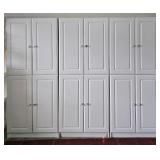 Set of Modular White Storage Cabinets