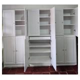 Set of Modular White Storage Cabinets
