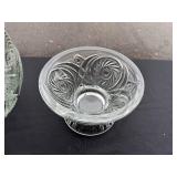 Elegant VTG Pressed Glass Punch Bowl Set with Cups and Bowl