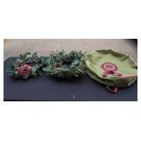 Set of 2 Holiday Wreaths with Storage Bag