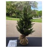 Battery-Operated Tabletop Christmas Tree with Burlap Base