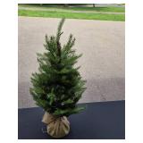 Battery-Operated Tabletop Christmas Tree with Burlap Base