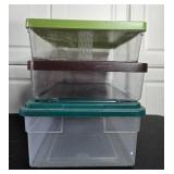 Set of 5 Large Plastic Storage Bins with Lids