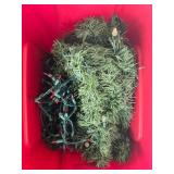 Set of Artificial Christmas Greenery and Decorative LED Lights