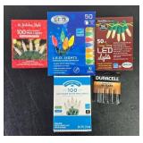 Set of Artificial Christmas Greenery and Decorative LED Lights