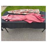 Pair of Patio Umbrellas with Floral and Solid Design