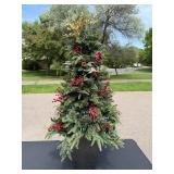 Decorative Artificial Christmas Tree with Berries and Pine Cones