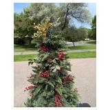 Decorative Artificial Christmas Tree with Berries and Pine Cones