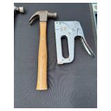 Hand Tool Set with Hammers, Staple Gun, Level, Flashlight, and Nails