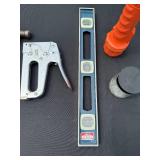 Hand Tool Set with Hammers, Staple Gun, Level, Flashlight, and Nails