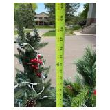 Set of 3 Pre-Lit Miniature Artificial Christmas Trees with Berries and Pinecones