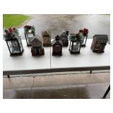 Decorative Miniature Buildings and Lanterns, Holiday Decor