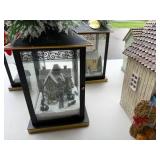 Decorative Miniature Buildings and Lanterns, Holiday Decor