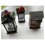 Decorative Miniature Buildings and Lanterns, Holiday Decor