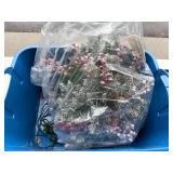 Christmas Decor Set with Frosted Berry Pine Wreath and String Lights