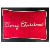 Set of Holiday Decor Items Including Teddy Bear and Christmas Pillows