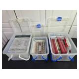 Collection of Christmas Holiday Greeting Cards in Storage Containers
